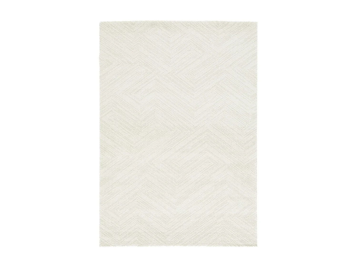 tapis salon 160x230 tissé blanc cassé rectangle motif faux uni NAFO 1
