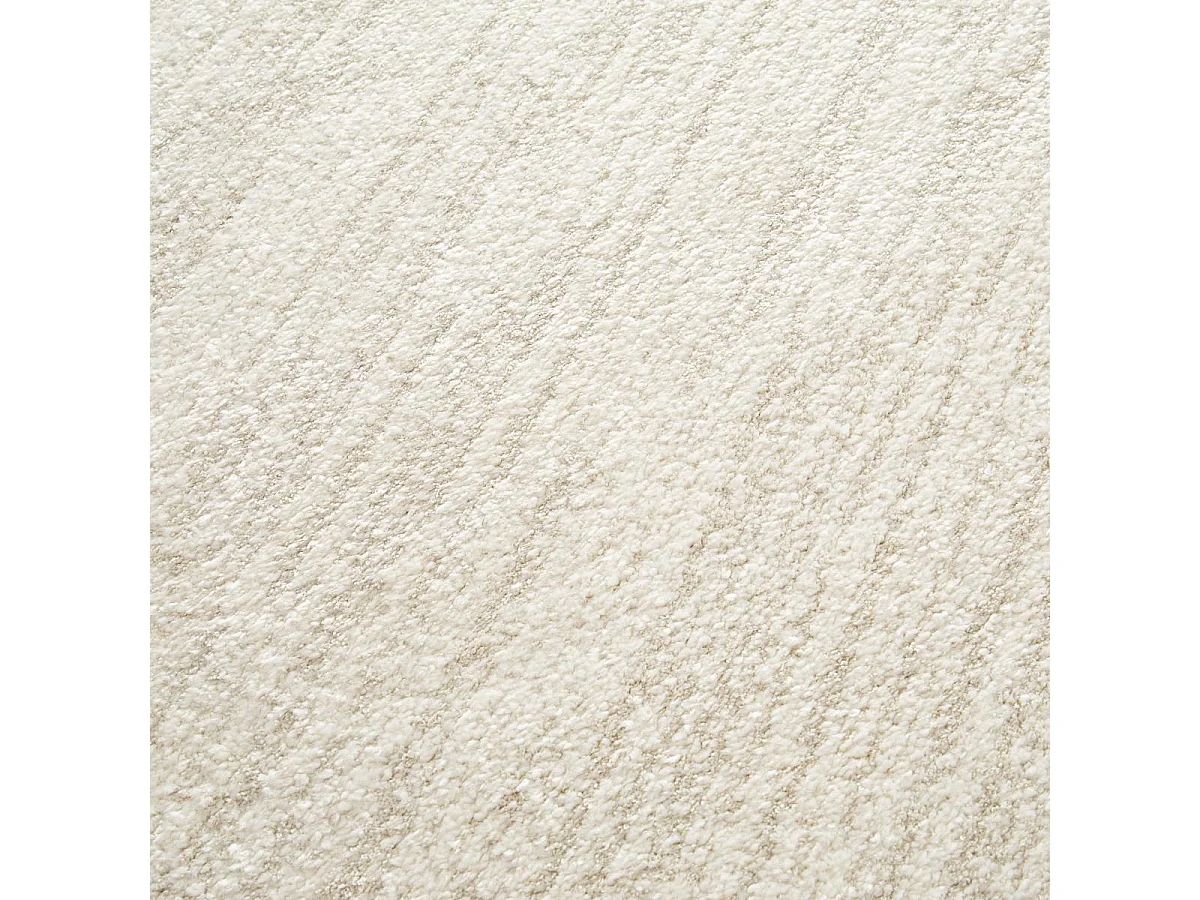 tapis salon 160x230 tissé blanc cassé rectangle motif faux uni NAFO 1