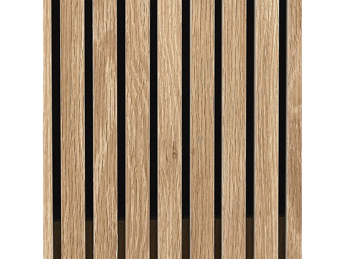 PAJAN - Buffet 2 Portes Effet Bois avec Tasseaux