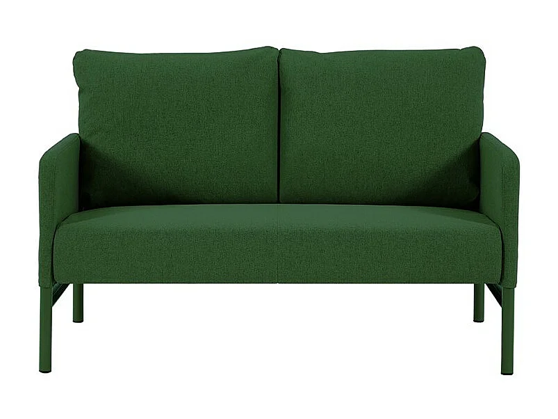 Canapé droit fixe tissu vert olive 2 places