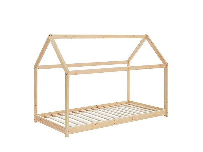 Lit cabane en bois TERY avec étagère - GENERIQUE - 80x180 cm - Blanc - Bois mass Lit cabane en bois TERY avec étagère - GENERIQUE - 80x180 cm - Blanc - Bois mass
