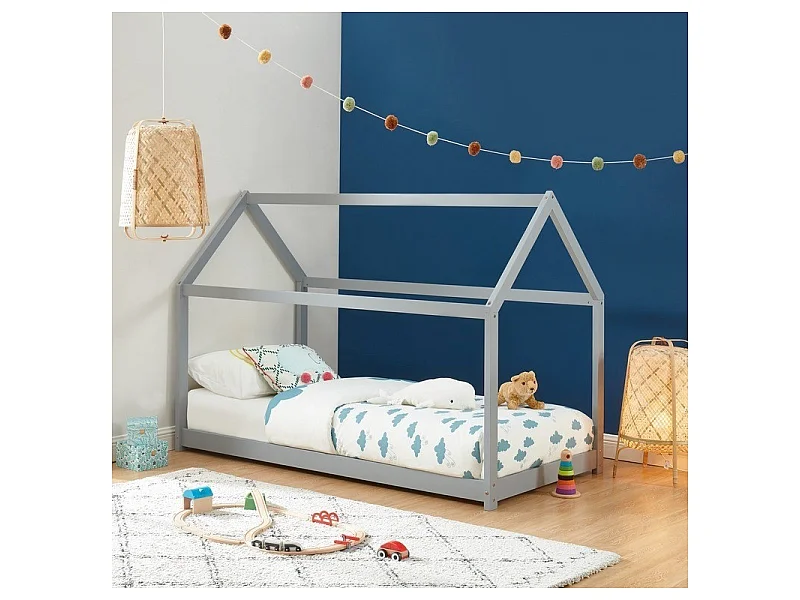 Lit Cabane Royaume Des Rêves Gris 90x190 cm - Laïba Kids