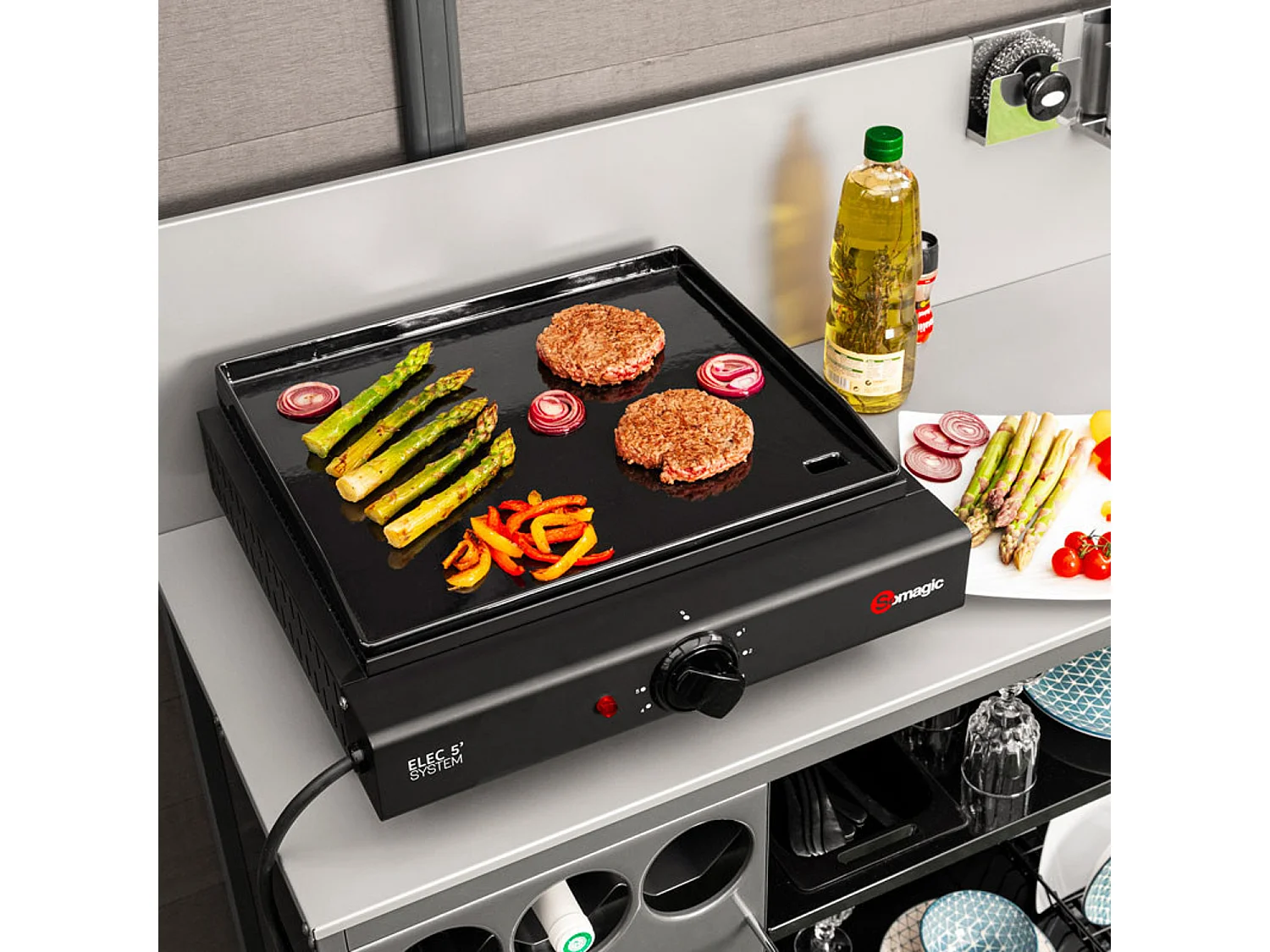 Plancha électrique 1 brûleur Oliana - 2 kW - Somagic