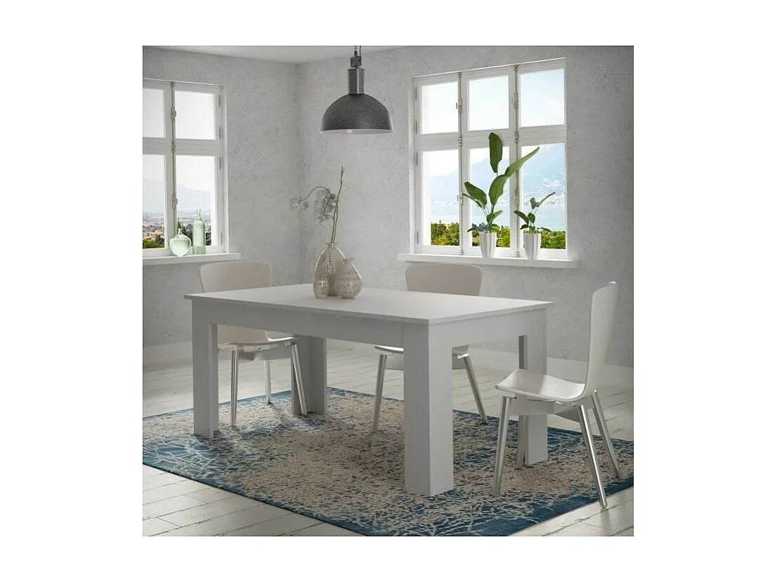 PILVI Table a manger - Blanc - L 180 x I90 x H 75 cm