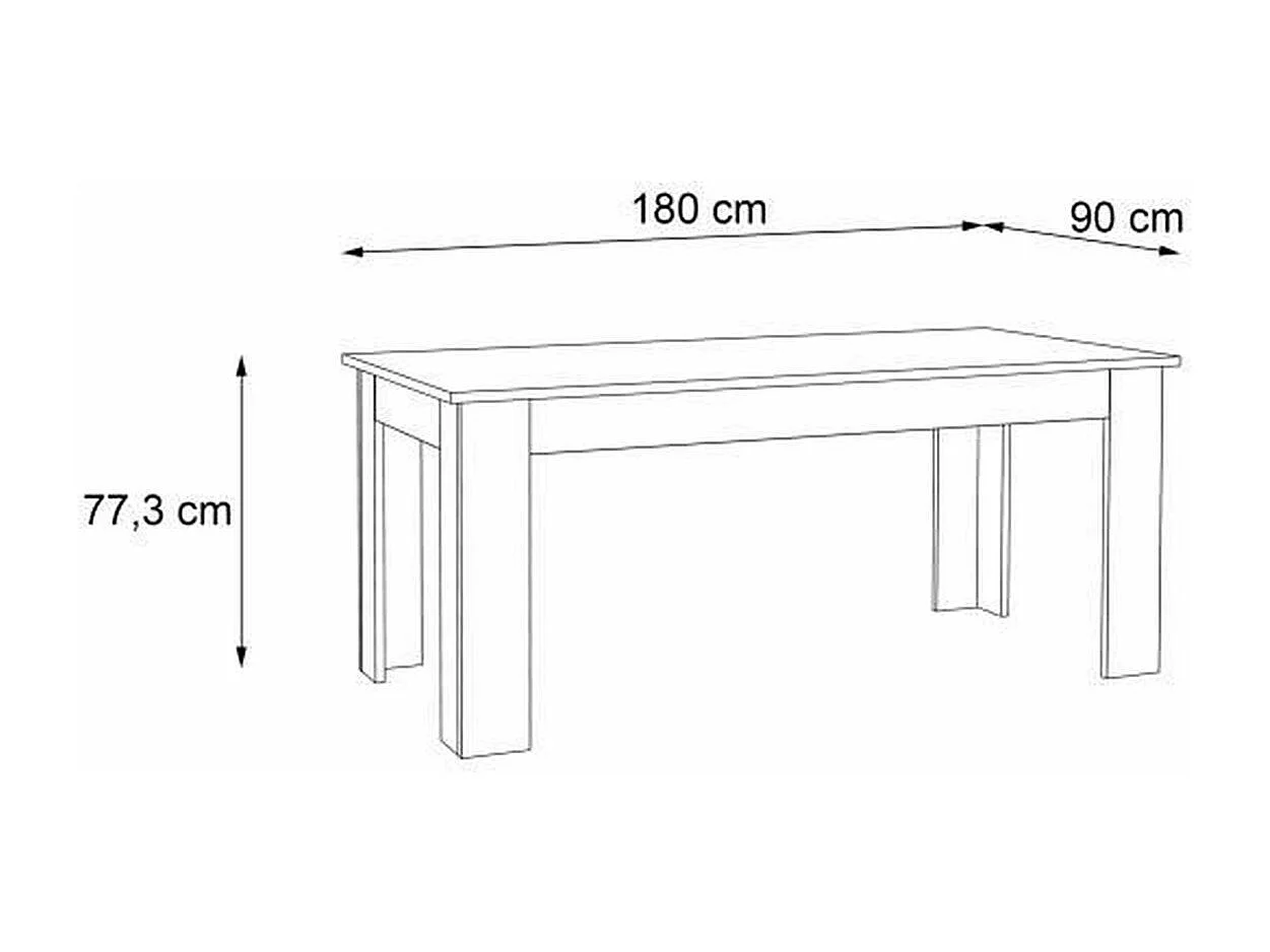 PILVI Table a manger - Blanc - L 180 x I90 x H 75 cm