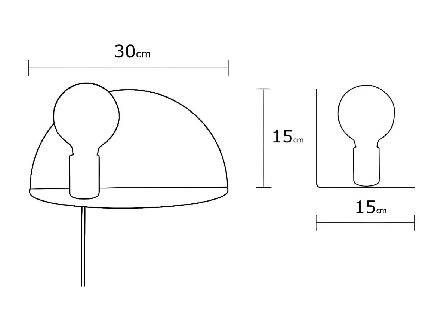 Applique Taranto, Noir, 30x15x15 cm, EPIKASA
