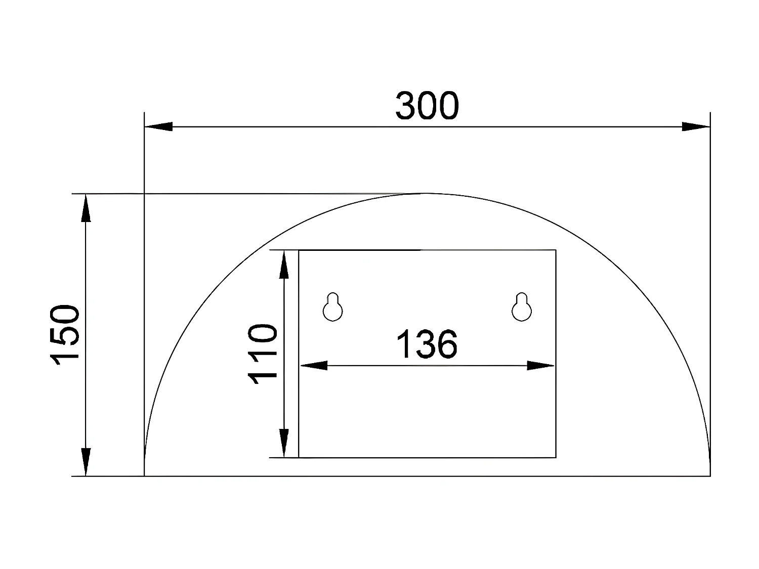 Applique Taranto, Noir, 30x15x15 cm, EPIKASA