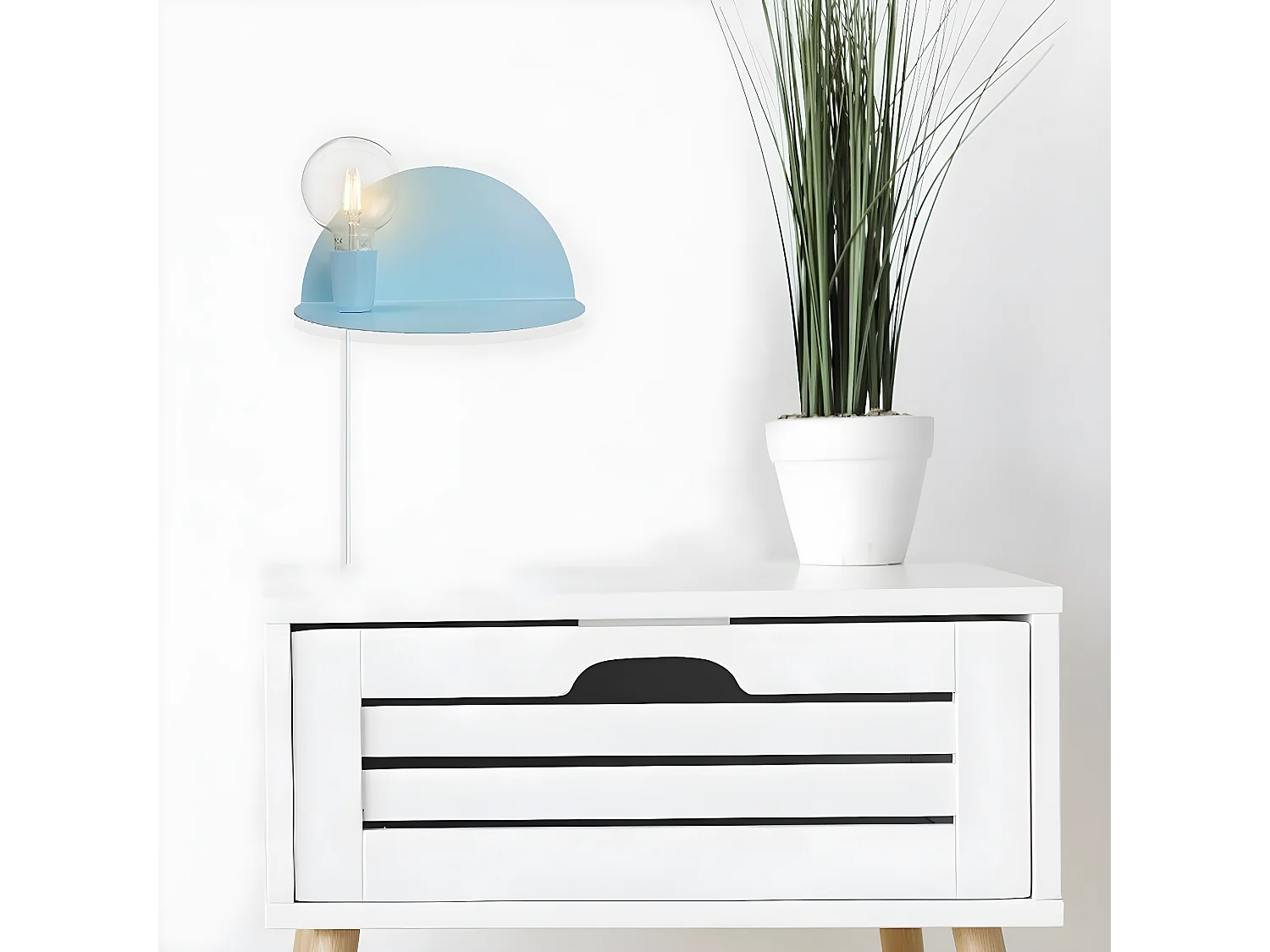 Lampa ścienna Taranto, Niebieski, 50x25x25 cm, EPIKASA