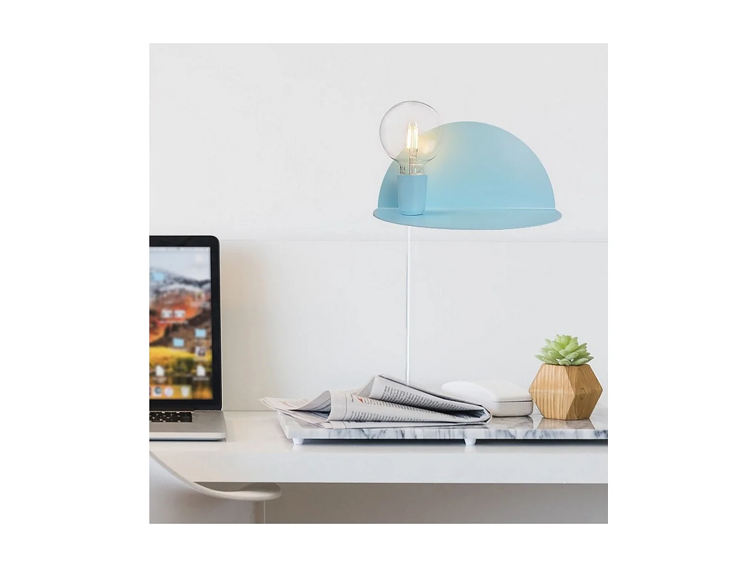 Lampa ścienna Taranto, Niebieski, 50x25x25 cm, EPIKASA