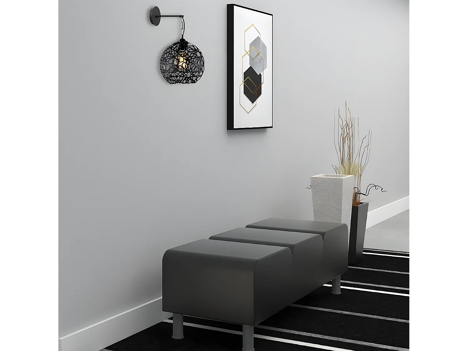 Applique Siena, Noir, 25x30x35 cm, EPIKASA