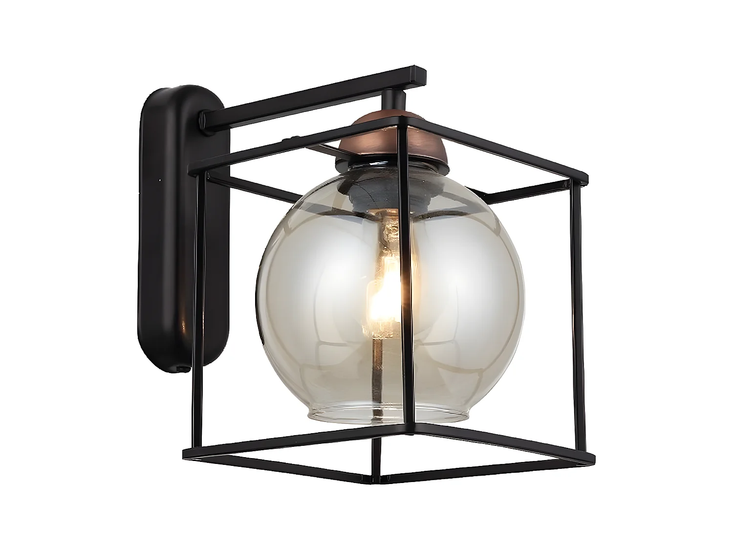 Lampa ścienna Ancona, Czarny, 25x25x23 cm, EPIKASA