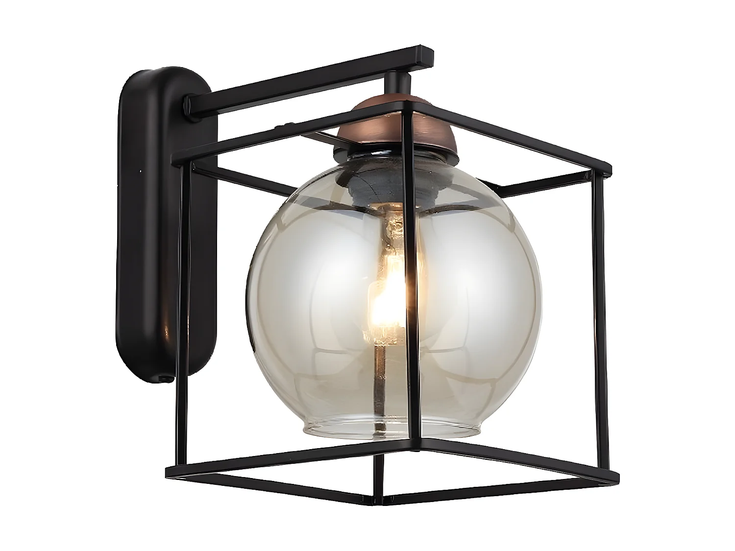 Candeeiro de Parede Ancona, Preto, 25x25x23 cm, EPIKASA