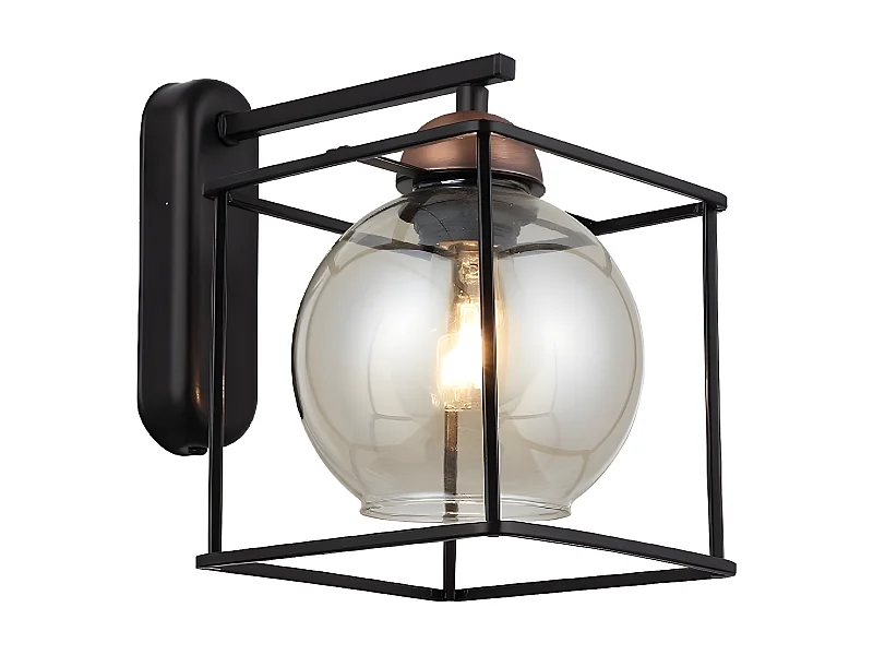 Candeeiro de Parede Ancona, Preto, 25x25x23 cm, EPIKASA