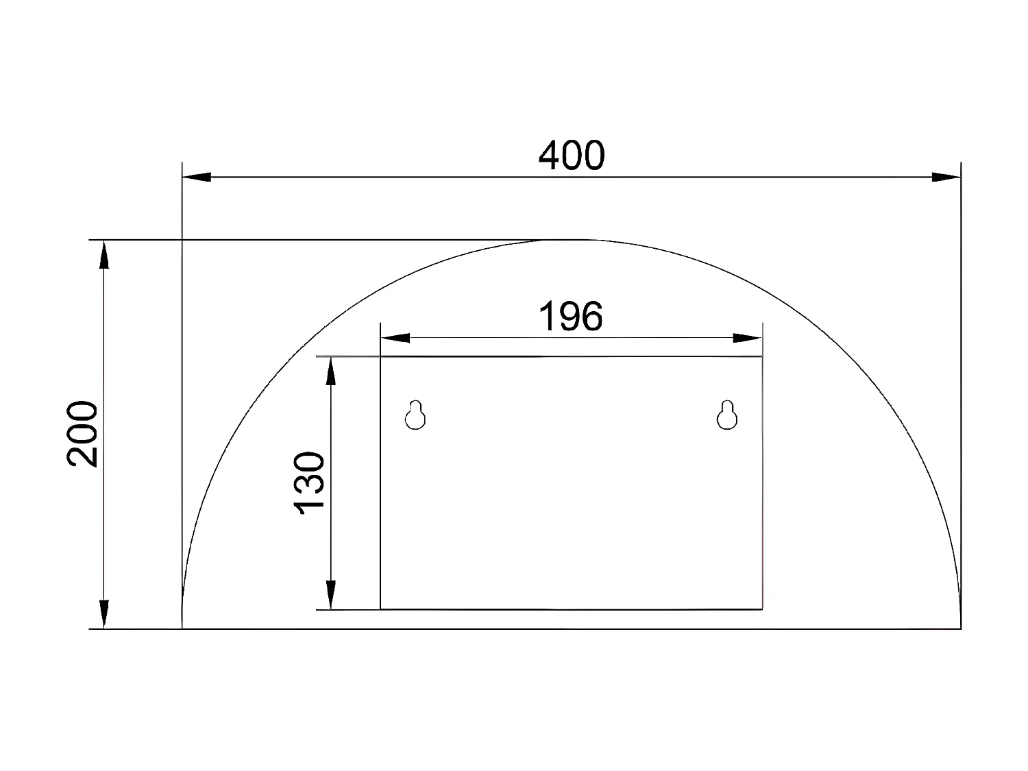 Applique Taranto, Blanc, 40x20x20 cm, EPIKASA