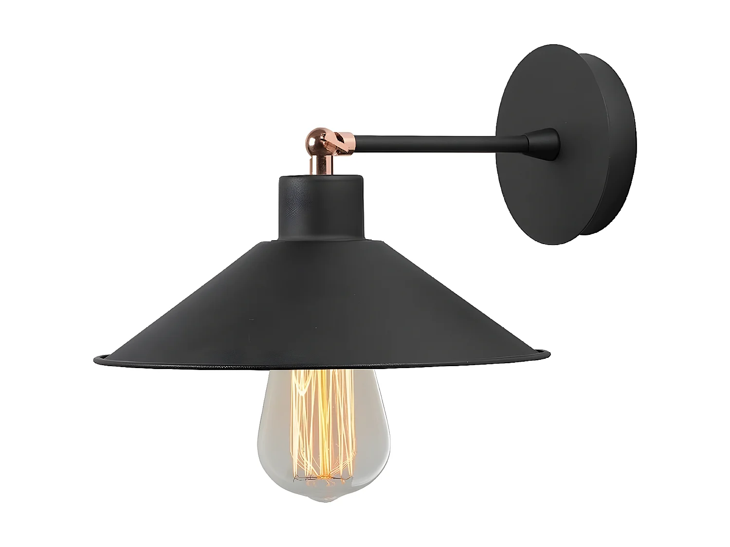 Candeeiro de Parede Foggia, Preto, 24x25x20 cm, EPIKASA