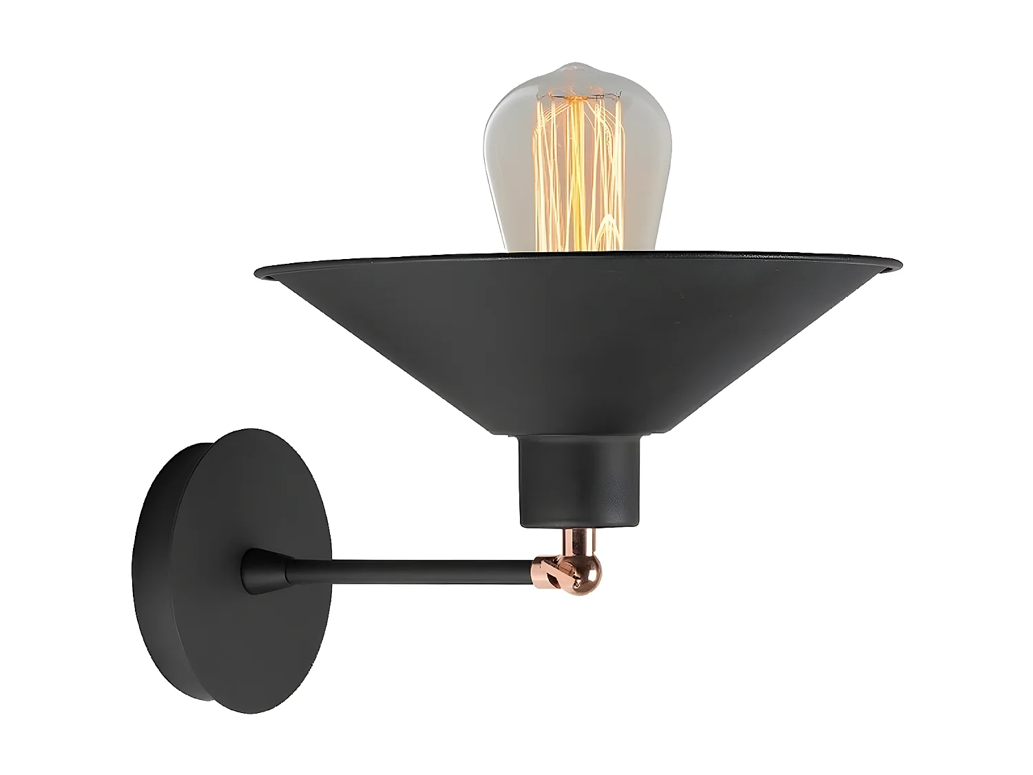 Candeeiro de Parede Foggia, Preto, 24x25x20 cm, EPIKASA