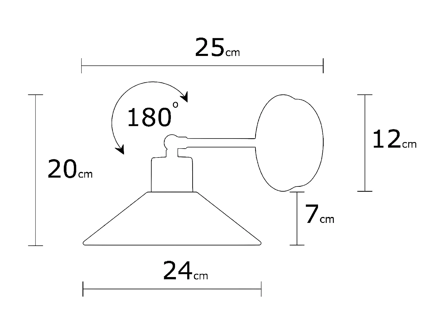 Candeeiro de Parede Foggia, Preto, 24x25x20 cm, EPIKASA