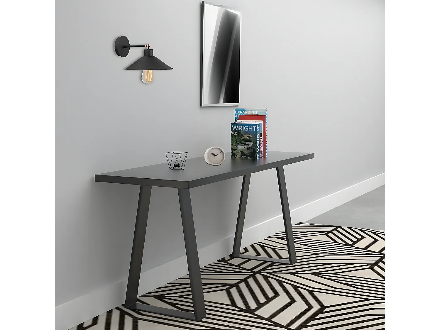 Candeeiro de Parede Foggia, Preto, 24x25x20 cm, EPIKASA