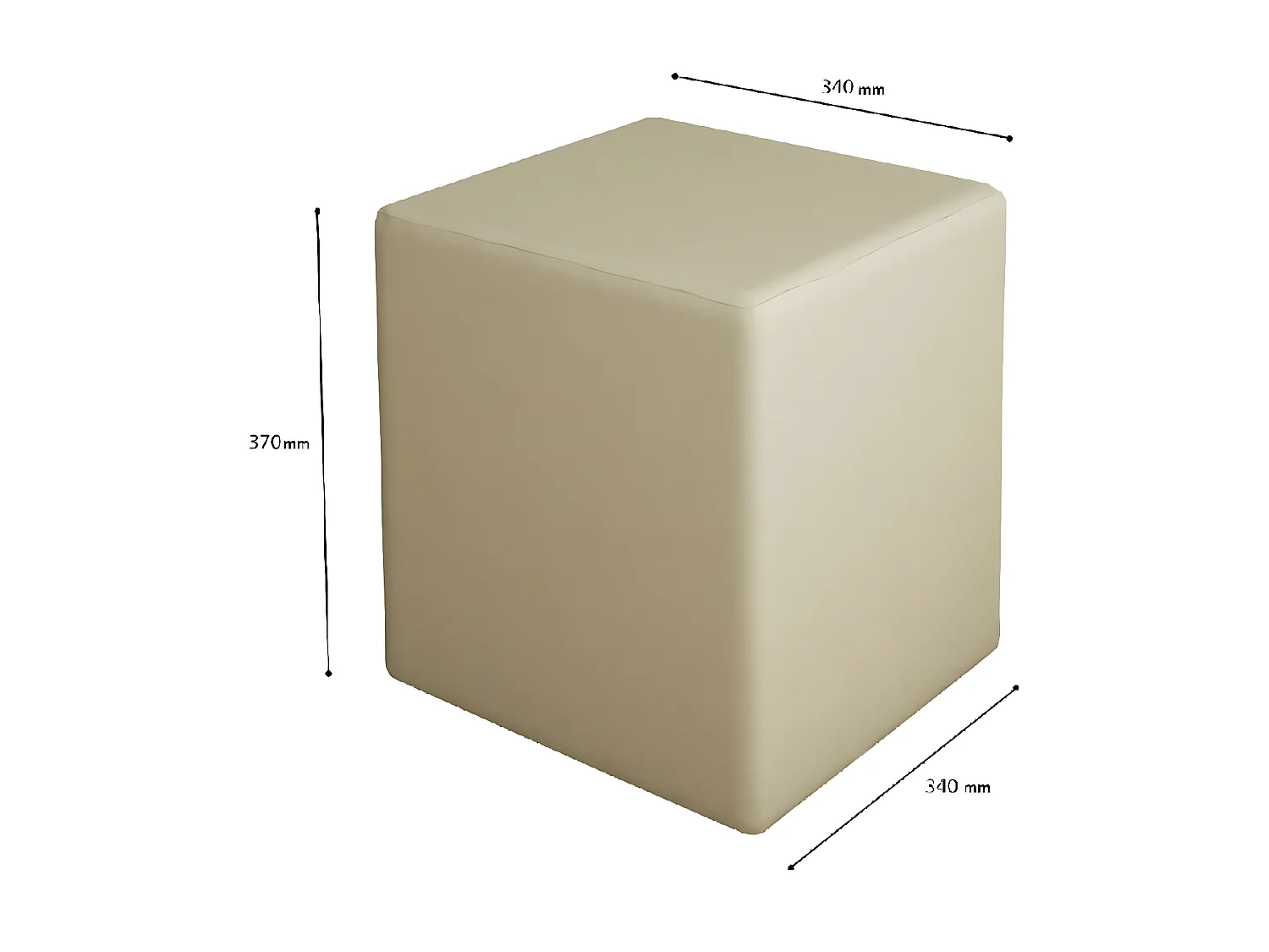 Pouf Milena, Crème, 34x34x37 cm, EPIKASA