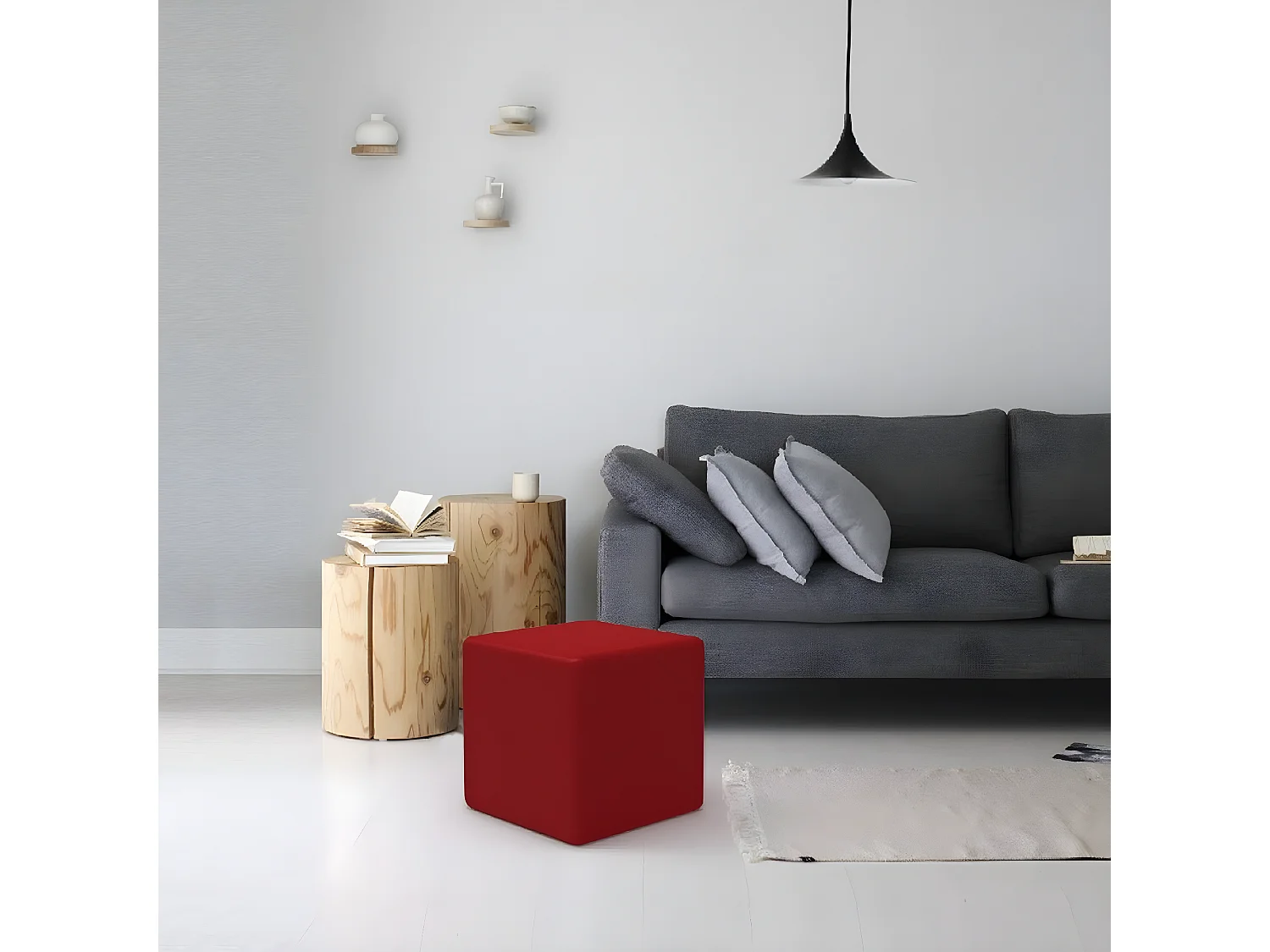Pouf Milena, Rouge, 34x34x37 cm, EPIKASA