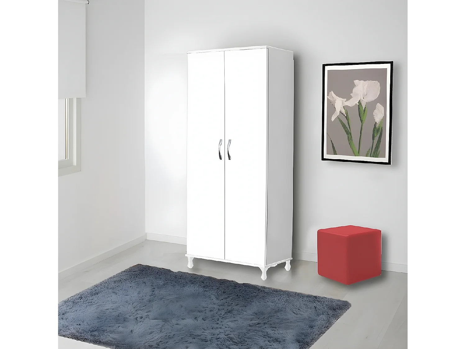 Pouf Milena, Rouge, 34x34x37 cm, EPIKASA