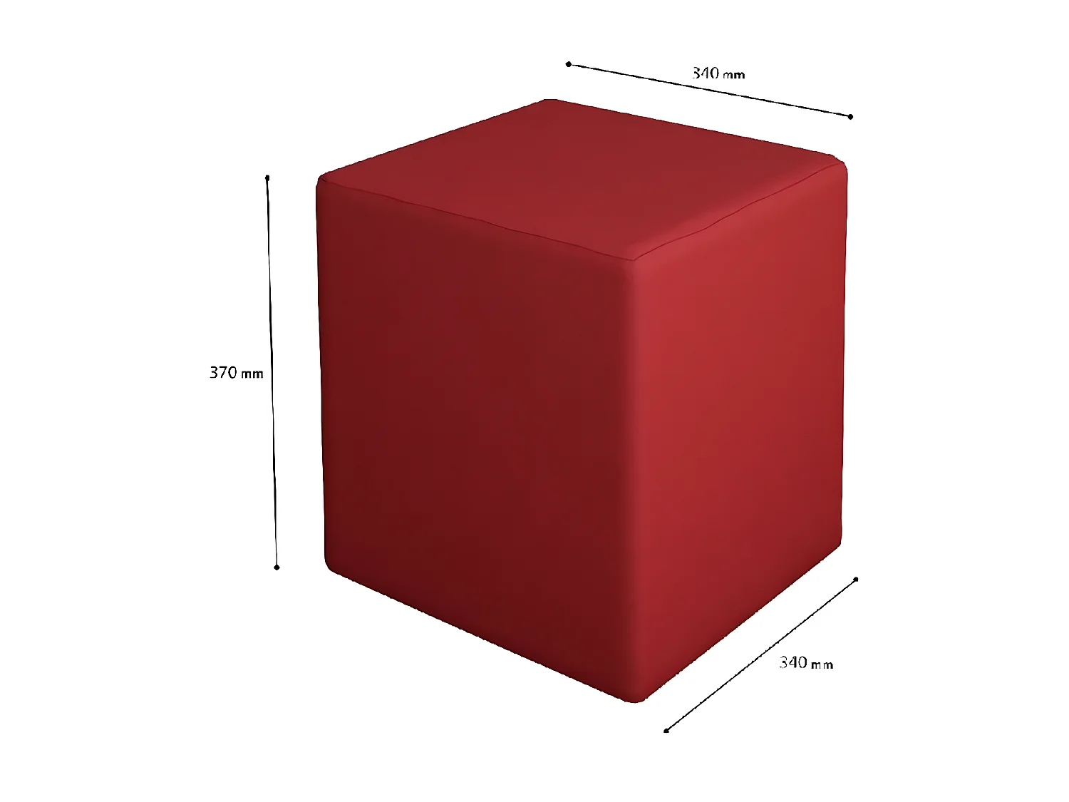 Pouf Milena, Rouge, 34x34x37 cm, EPIKASA