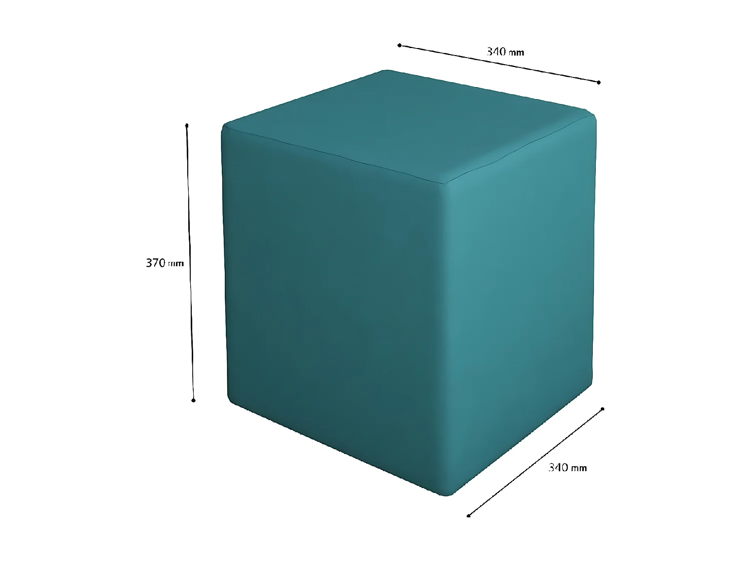 Pouf Milena, Bleu Azur, 34x34x37 cm, EPIKASA