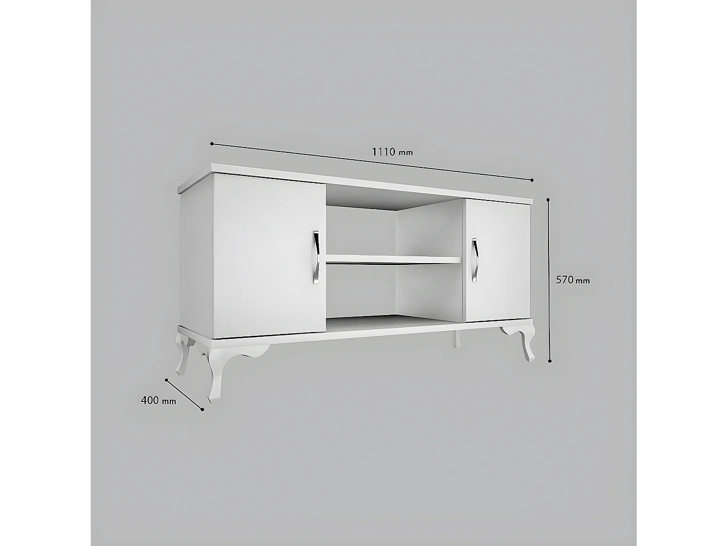 TV-Meubel Doris - Wit - 111x40x57 cm - Epikasa