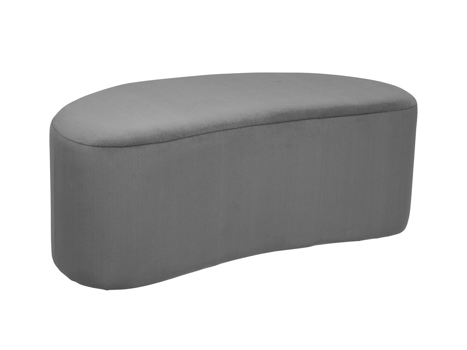 Banc d'assise en velours coloris gris foncé - L. 98  x P. 50  x H. 35  cm