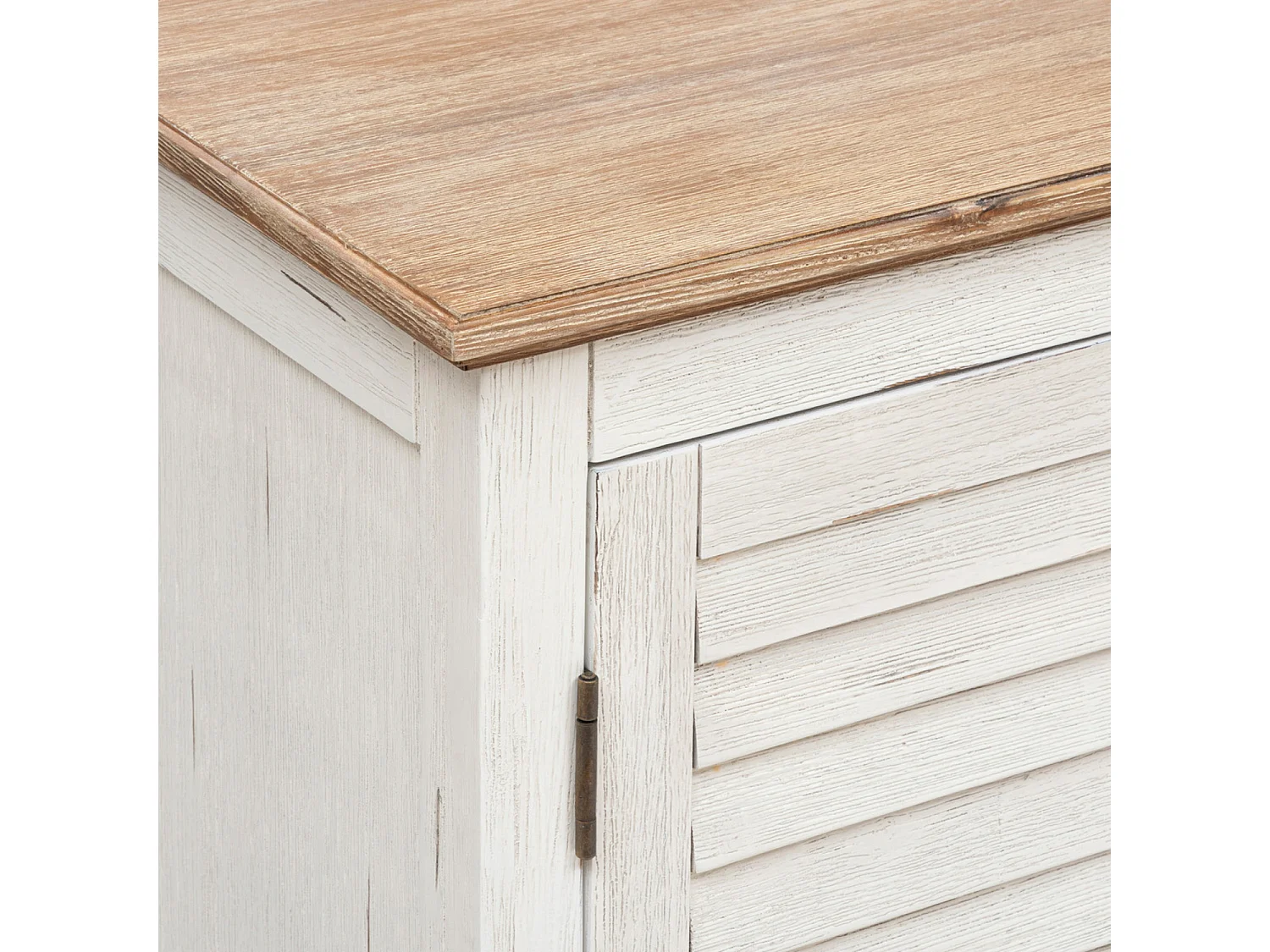 Buffet, meuble de rangement avec 2 portes coloris Blanc - L. 110  x P. 45  x H. 80,5   cm