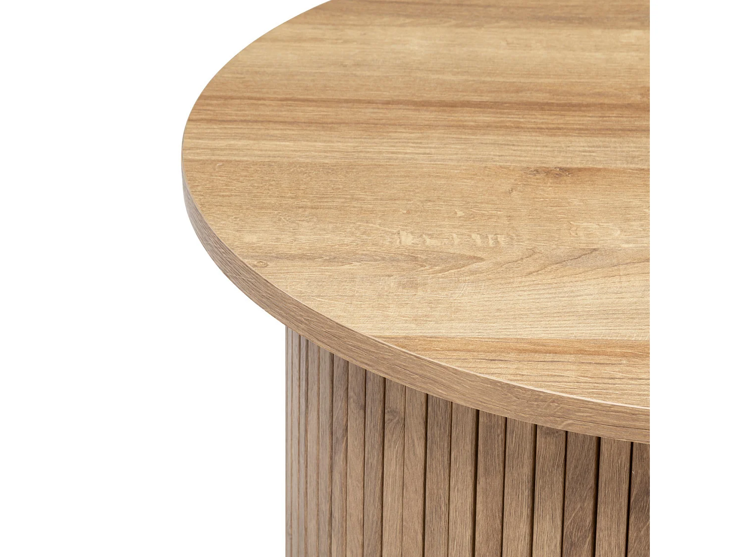 Table à café ronde en placage effet bois coloris naturel - diamètre  60 x Hauteur 45 cm