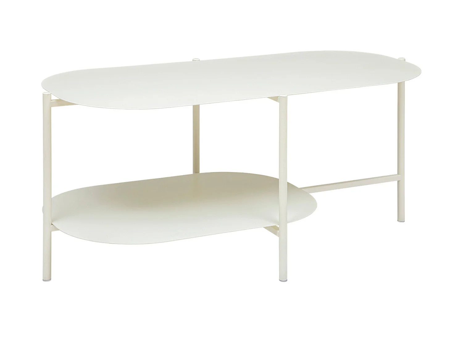 Table basse en métal coloris ivoire  -longueur 100  x Profondeur 50   x Hauteur 45 cm