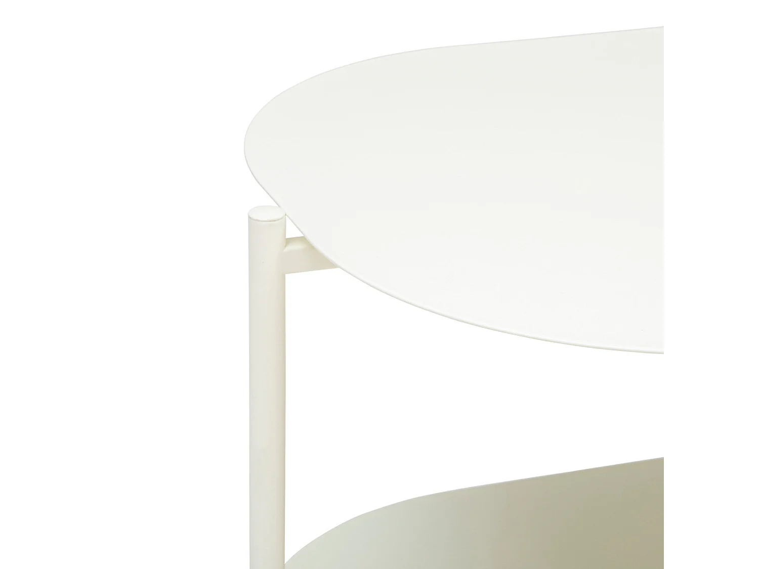 Table basse en métal coloris ivoire  -longueur 100  x Profondeur 50   x Hauteur 45 cm