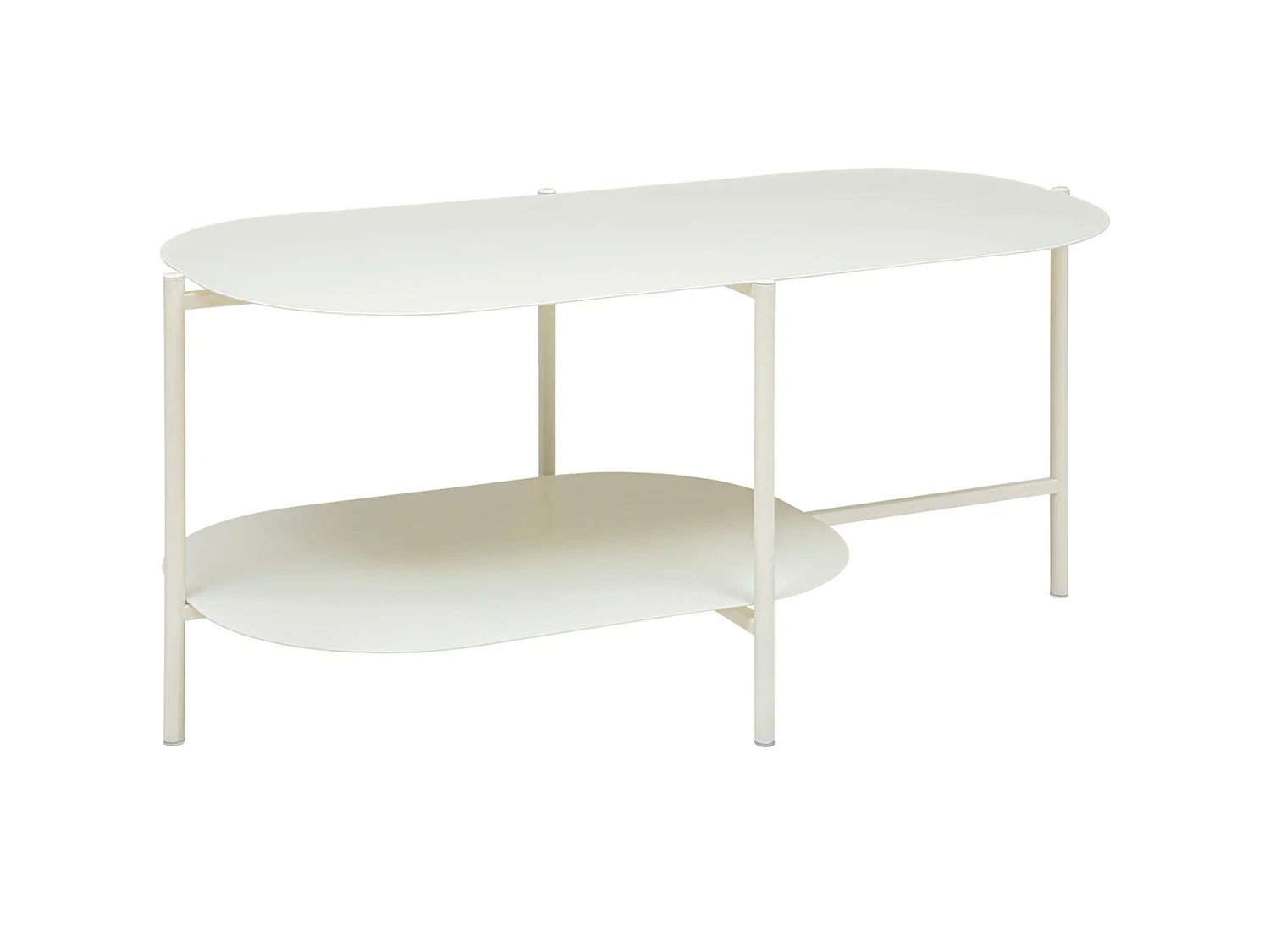 Table basse en métal coloris ivoire  -longueur 100  x Profondeur 50   x Hauteur 45 cm