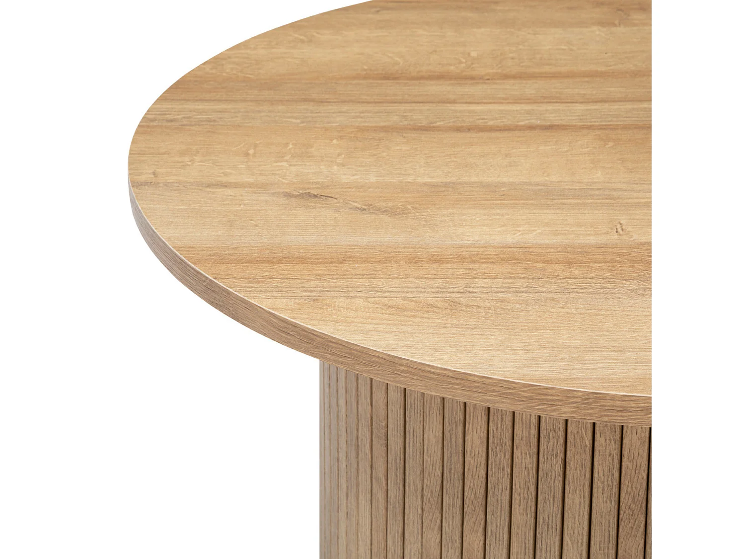 Table basse ronde en bois MDF coloris naturel   - diamètre 70 x hauteur 40 cm