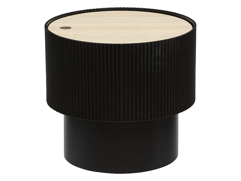 Table basse ronde en MDF coloris noir  - diamètre 38,5   x Hauteur 35  cm
