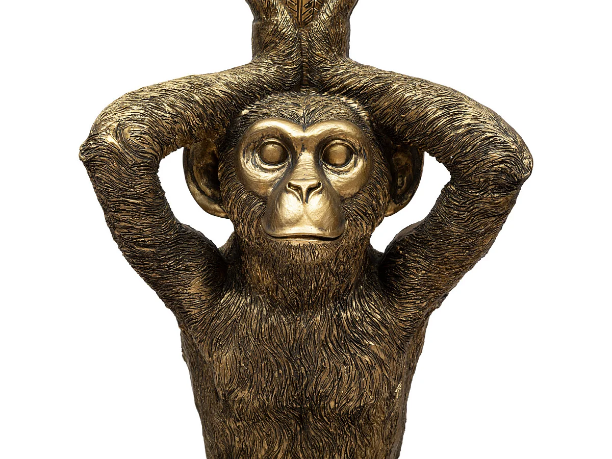 Table à café ronde en Verre et Résine coloris Or - diamètre 40 x hauteur 52 cm