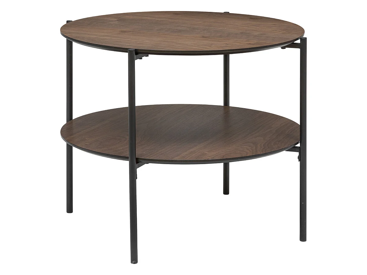 Table basse ronde en bois  naturel et métal - diamètre 63,20 x Hauteur 52  cm