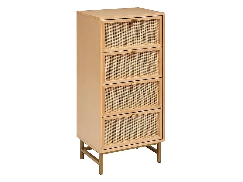 Chiffonnier avec 4 tiroirs en MDF coloris Beige - L. 50  x P. 35  x H. 107  cm