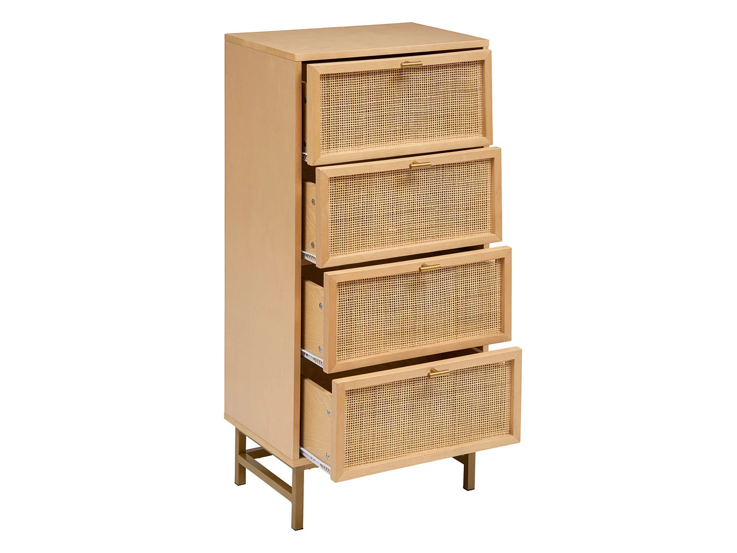 Chiffonnier avec 4 tiroirs en MDF coloris Beige - L. 50  x P. 35  x H. 107  cm