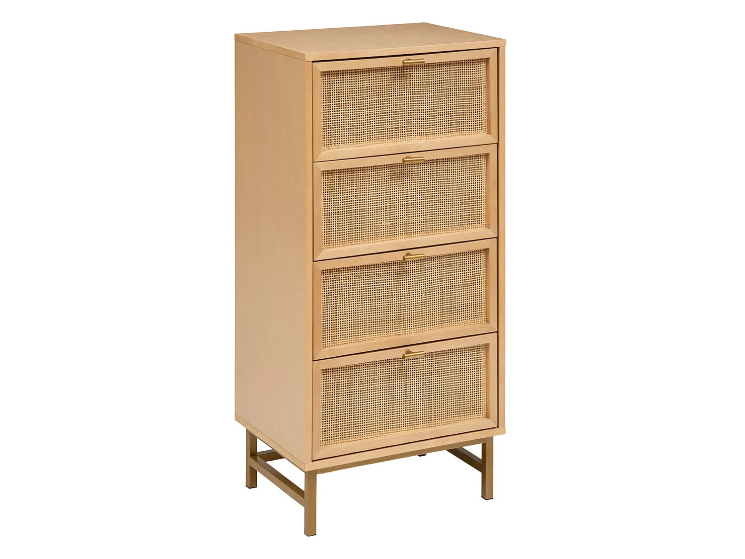 Chiffonnier avec 4 tiroirs en MDF coloris Beige - L. 50  x P. 35  x H. 107  cm