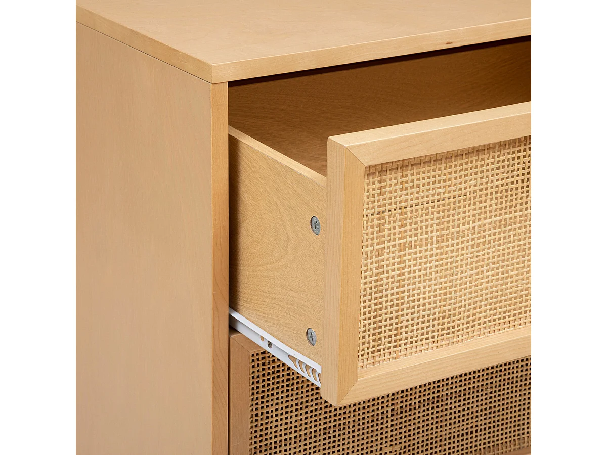 Chiffonnier avec 4 tiroirs en MDF coloris Marron  - L. 55  x P. 38,5  x H. 103  cm