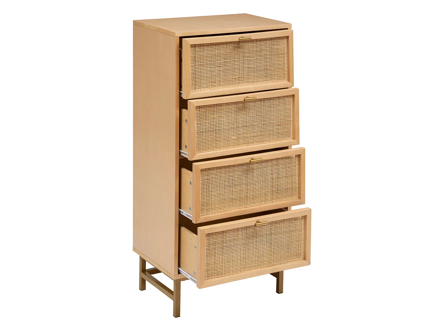 Chiffonnier avec 4 tiroirs en MDF coloris Marron  - L. 55  x P. 38,5  x H. 103  cm