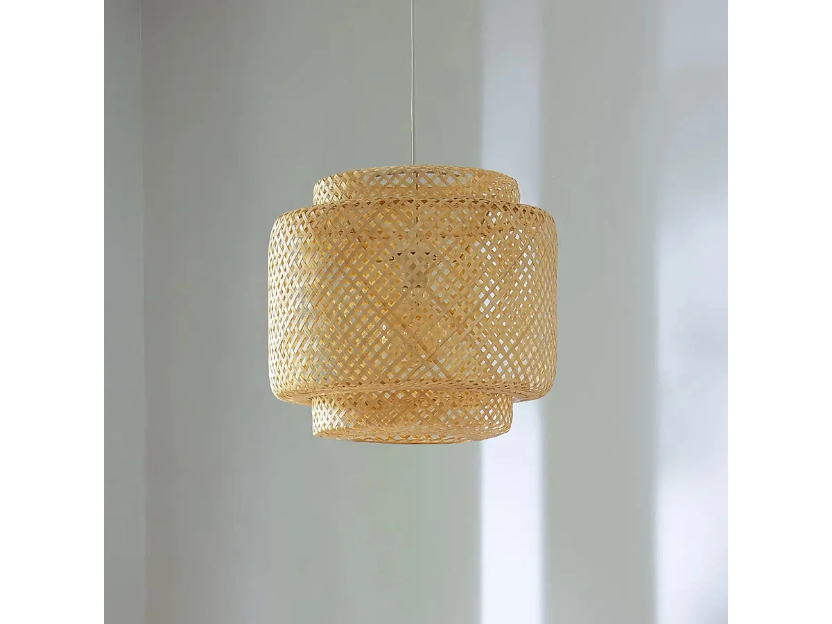 Suspension en bambou coloris naturel  - diamètre 40  x Hauteur 38  cm