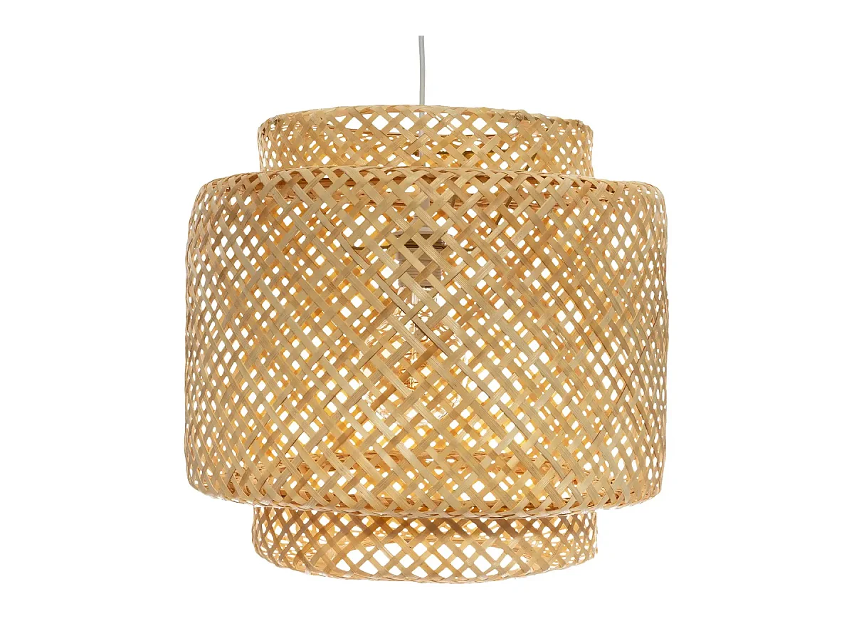 Suspension en bambou coloris naturel  - diamètre 40  x Hauteur 38  cm