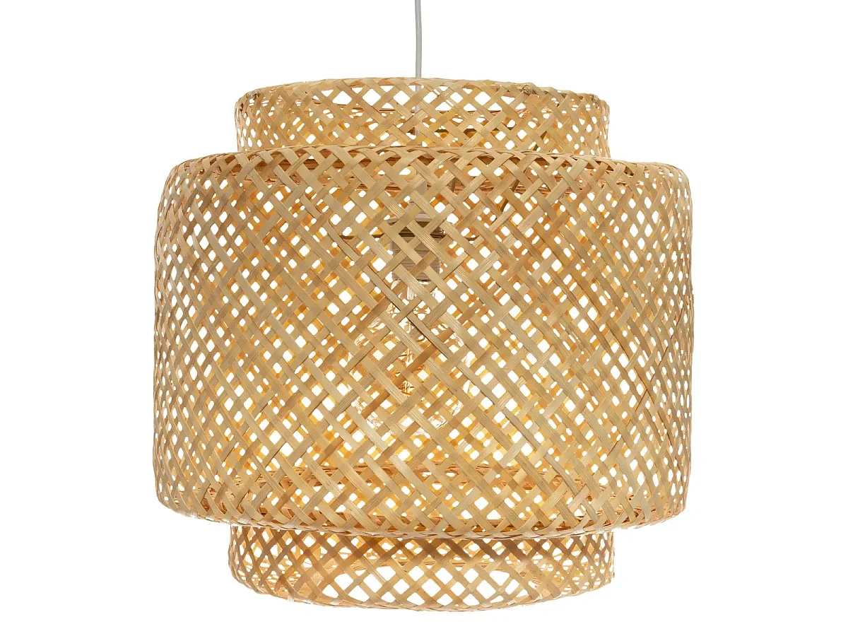 Suspension en bambou coloris naturel  - diamètre 40  x Hauteur 38  cm
