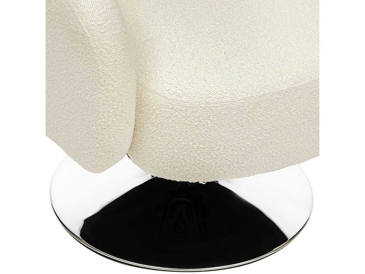 Fauteuil de salon en velours coloris blanc  - longueur 65 x Profondeur 66 x Hauteur 73  cm