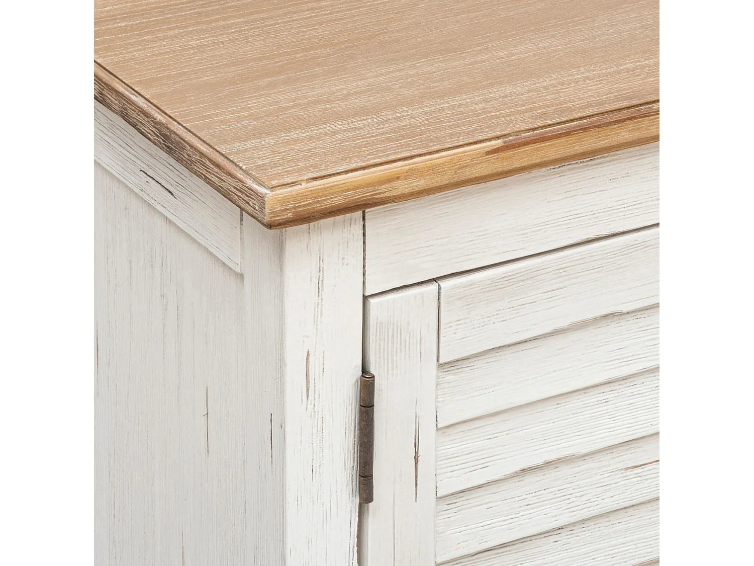 Meuble TV  en bois d'acacia et MDF coloris blanc  - L. 140  x P. 40 x H. 50 cm