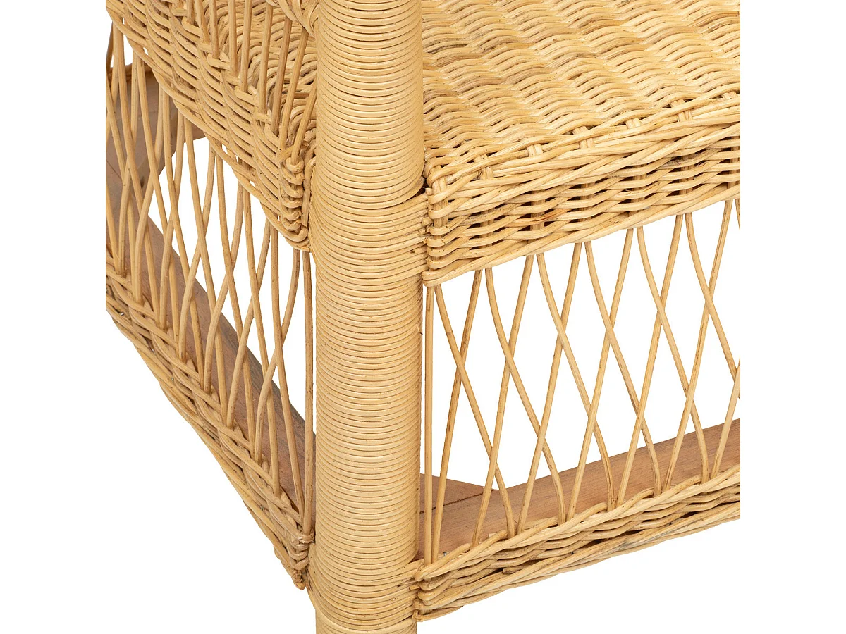 Fauteuil en bois de rotin coloris naturel - longueur 65 x Profondeur 72 x Hauteur 82 cm