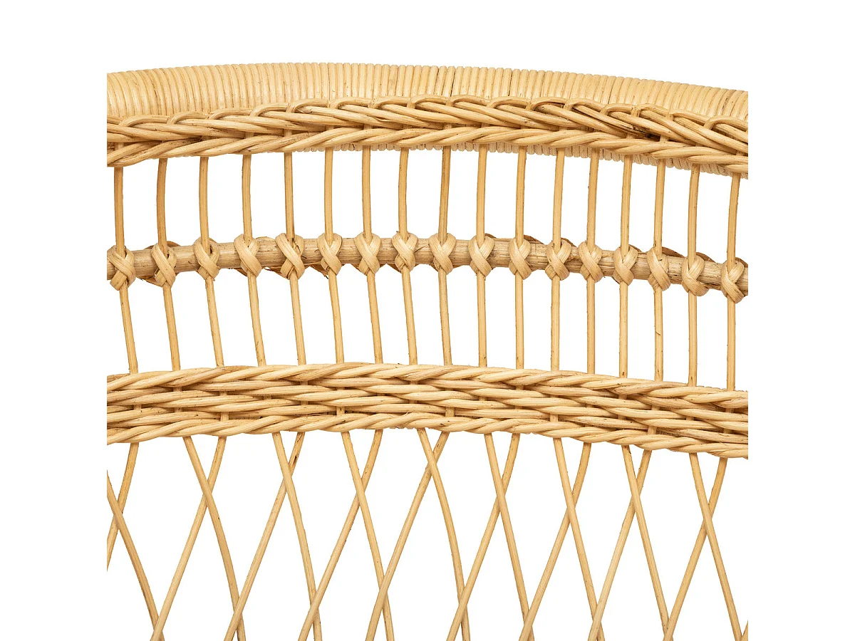 Fauteuil en bois de rotin coloris naturel - longueur 65 x Profondeur 72 x Hauteur 82 cm